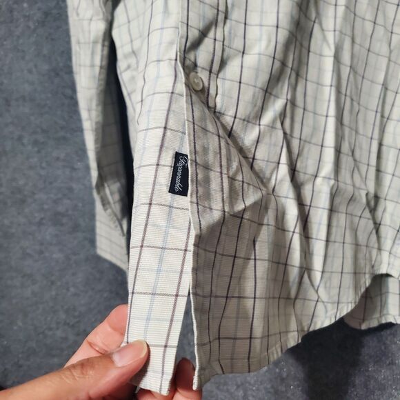 Vintage Faconnable Shirt Medium Check Plaid Mens Button Up Cotton Long Sleeve - Picture 4 of 10